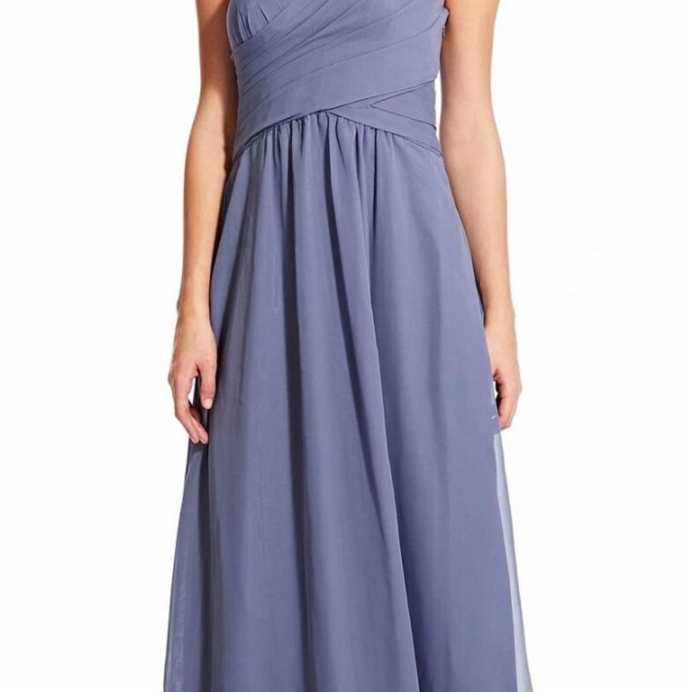 Weddington Way Charlotte Strapless Chiffon Dress with Pleated Bod